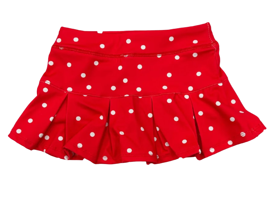 Pleated Red with white dot Skort - Athleisure